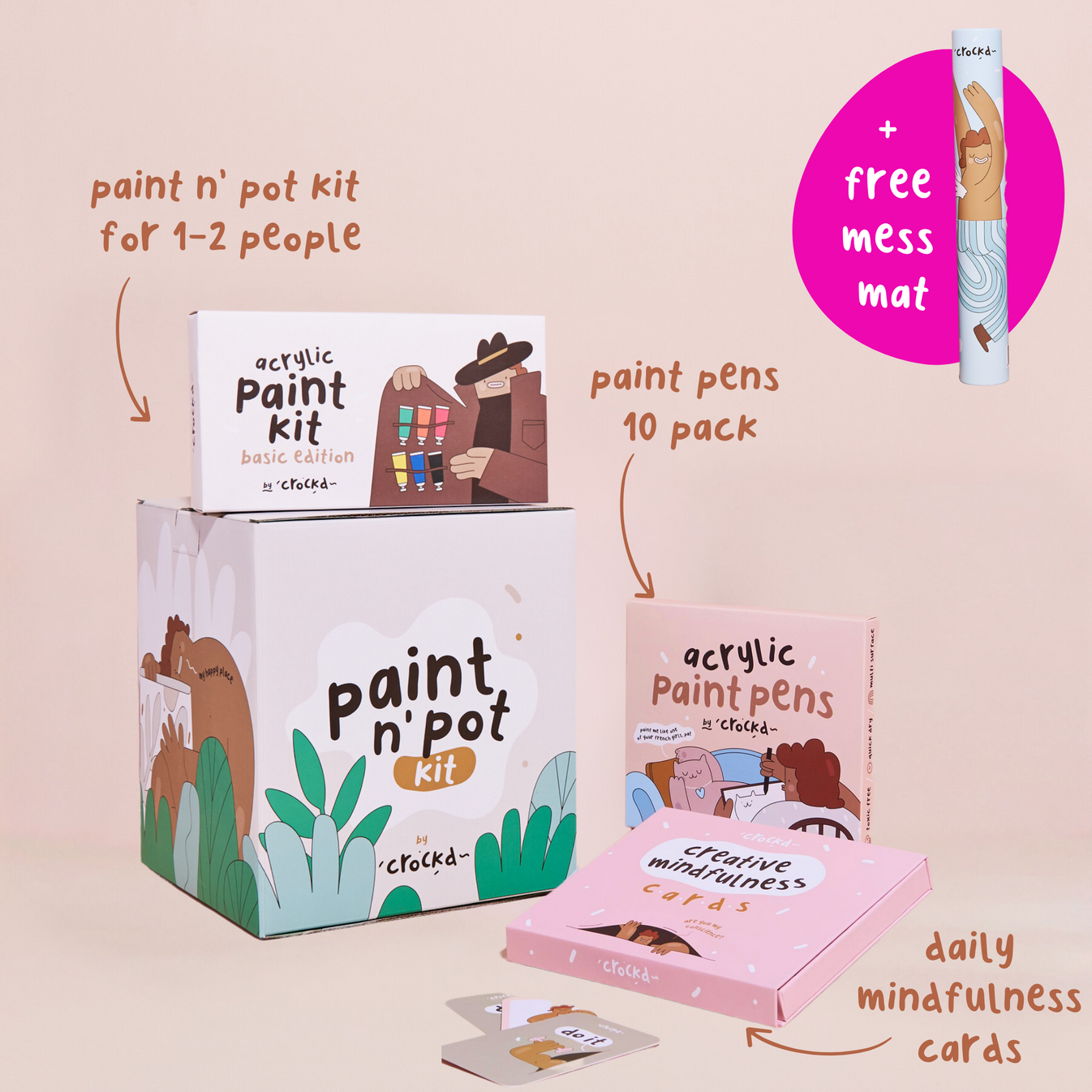 Crockd Paint n' Pot Kit Paint Your Own Planter