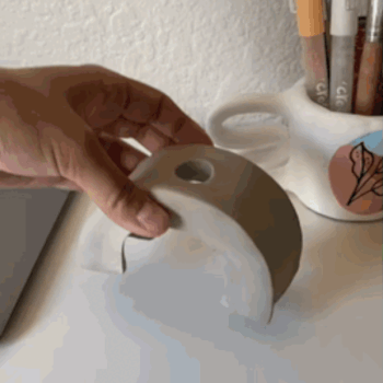 Demonstration of a slab clay creation using crockd clay