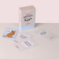 Product shot of spicy conversation cards for adults including box and cards laid out